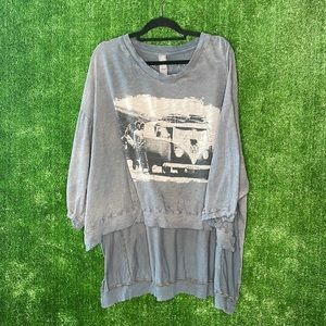 Magnolia Pearl Cotton Jersey Oversized Hi Lo Baja Surf Francis Pullover T
